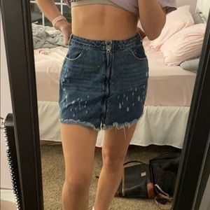 Misguided distressed mini skirt